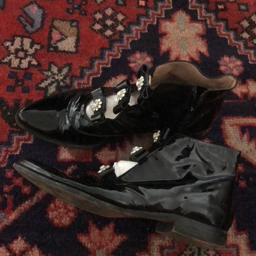 Chloe rhinestone patent leather ankle booties - Picture 8 of 10